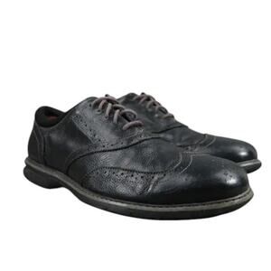 Bass Shoes Mens 10.5 Oxford Wingtip Leather Classic Comfort Professional Black